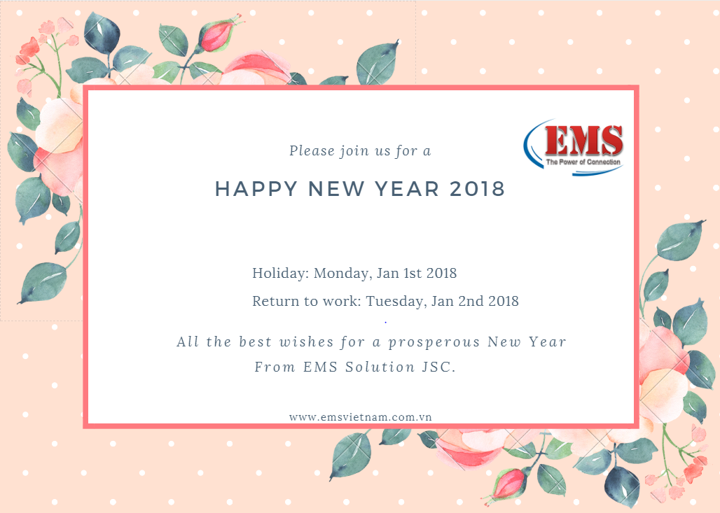 THÔNG BÁO NGHỈ TẾT DƯƠNG LỊCH 2018